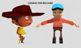 create ps1, psx, ps2, lowpoly 3d stylized game characters with rig and animation
