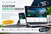 create a custom website with all required features and domain setup