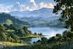beautiful flat landscape illustration art
