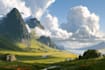 illustrate beautiful flat landscape illustration art