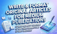 write and format original articles for medium publications