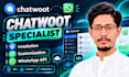 install customize chatwoot and integrate whatsapp api