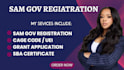 sam gov registration, cage code, uei, sba certificate, grant application