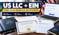 register a US llc and obtain ein for US and non US residents