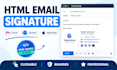 design clickable HTML email signature for gmail, outlook and apple mail