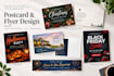 design professional double sided postcards, flyers, and print materials