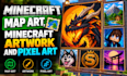 create custom minecraft map art, minecraft artwork and pixel art