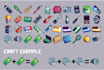 create custom pixel art game icons and inventory items