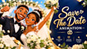 create wedding invitation caricuture video save the date video with animation
