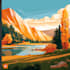 draw professional vector landscape illustration
