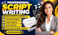 write movie script, film script, screenplay, script writing, feature film