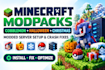 setup minecraft modpacks, cobblemon, halloween, christmas and modded servers