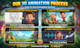 create a 3d cartoon animation video