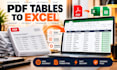 convert PDF tables into clean editable excel spreadsheets