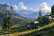 illustrate beautiful flat landscape illustration art