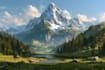 beautiful flat landscape illustration art
