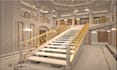 design architectural classic double height stair lobby and 3d staircase render