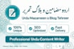 write urdu professional article and blog post