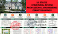 provide USA structural engineering review, permit drawings, stamp ca fl tx nc ge