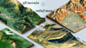 create 3d terrain relief, topographic, shaded hillshade, elevation maps, stl map