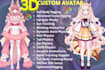 reate custom 3d vtuber model, anime vrchat avatar and vrm
