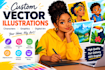 create vector illustrations, character  art and original digital artwork