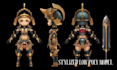 model rig stylized low poly 3d character model retro psx mobile rpg game assets