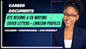 write tailored ats resume, CV, cover letter and linkedin profile