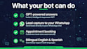 create a custom whatsapp ai chatbot for sales and support
