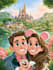create a disney cartoon illustration