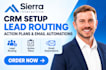 sierra interactive CRM lead routing action plans email automation