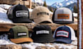 custom knitted beanie, hats with unique patch, badge logo design