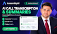 build assemblyai call transcription ai call summary call note voice analytics