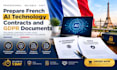 prepare french ai technology contracts and gdpr documents
