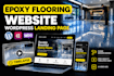 epoxy flooring website wordpress landing page timelapse video ai epoxy floor ad