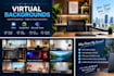 wallpaper design, virtual background, zoom, office, home