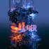 design a futuristic cyberpunk logo with neon effects