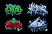 design awesome logo on graffiti