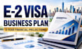 write an e2 visa business plan with 5 year financial projections