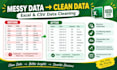 do excel or csv data cleaning and formatting