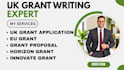 write a UK grant application, innovate funding, eu horizon, grant proposal