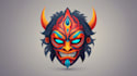 do awesome oni mask head logo design 1 day