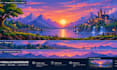 create pixel art game environments, parallax  backgrounds and tilesets