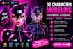 3d character model 3d sculpting 3d rendering 3d rigging 3d game art 3d printing