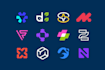 abstract gradient logo with complete identity