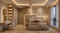 create minimalist interior design for ikea living room, bedroom with 3d render