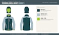 create a factory ready tech pack for outerwear and activewear