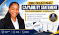 create a professional capability statement for government contracts