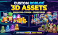 create low poly roblox simulator assets, tycoon, props and collectible models