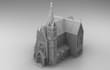 update tabletop hogwarts castle model, pbr texture, cut and key terrain model